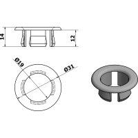 Sapho Krytka prepadu Ø 30mm, čierna mat ND1601B
