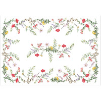 Veľkonočný obrus BLISS Kvety - 130x180 cm - biely