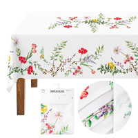 Veľkonočný obrus BLISS Kvety - 130x180 cm - biely