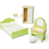 Bigjigs Toys Drevený nábytok do domčeka pre bábiky Spálňa
