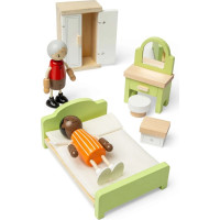 Bigjigs Toys Drevený nábytok do domčeka pre bábiky Spálňa
