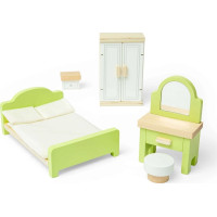 Bigjigs Toys Drevený nábytok do domčeka pre bábiky Spálňa