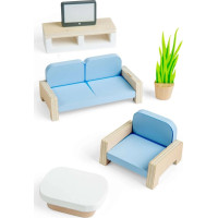 Bigjigs Toys Drevený nábytok do domčeka pre bábiky Obývacia izba