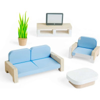 Bigjigs Toys Drevený nábytok do domčeka pre bábiky Obývacia izba