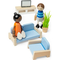 Bigjigs Toys Drevený nábytok do domčeka pre bábiky Obývacia izba