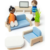 Bigjigs Toys Drevený nábytok do domčeka pre bábiky Obývacia izba