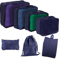 Organizéry do kufra - cestovná sada 7 kusov doplnkov - tmavo modrá