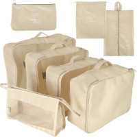 Organizéry do kufra - cestovná sada 8 kusov doplnkov - béžová