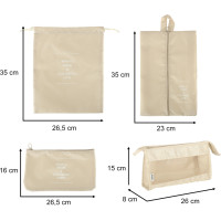 Organizéry do kufra - cestovná sada 8 kusov doplnkov - béžová