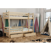 Detská poschodová posteľ z masívu borovice LEGEND PLUS so šuplíkmi - 200x90 cm