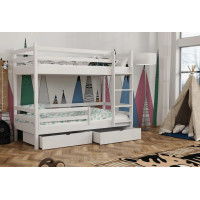 Detská poschodová posteľ z masívu borovice LEGEND PLUS so šuplíkmi - 200x90 cm