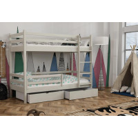 Detská poschodová posteľ z masívu borovice LEGEND PLUS so šuplíkmi - 200x90 cm