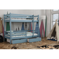 Detská poschodová posteľ z masívu borovice LEGEND PLUS so šuplíkmi - 200x90 cm