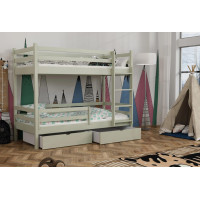 Detská poschodová posteľ z masívu borovice LEGEND PLUS so šuplíkmi - 200x90 cm