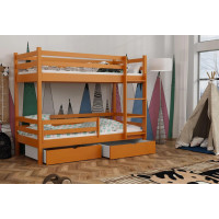 Detská poschodová posteľ z masívu borovice LEGEND PLUS so šuplíkmi - 200x90 cm