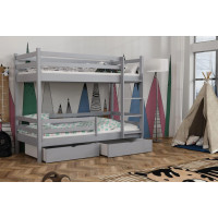 Detská poschodová posteľ z masívu borovice LEGEND PLUS so šuplíkmi - 200x90 cm