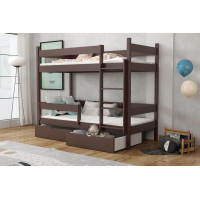 Detská poschodová posteľ z masívu borovice LEGEND so šuplíkmi - 200x90 cm