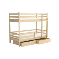 Detská poschodová posteľ z masívu borovice LEGEND PLUS so šuplíkmi - 200x90 cm