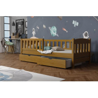 Detská posteľ z masívu borovice BEN so šuplíkmi - 200x90 cm