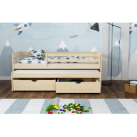 Detská posteľ z masívu borovice JOLANA s prístelkou a šuplíky - 200x90 cm