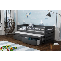 Detská posteľ z masívu borovice JOLANA s prístelkou a šuplíky - 200x90 cm