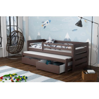 Detská posteľ z masívu borovice JOLANA s prístelkou a šuplíky - 200x90 cm