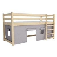 Detská vyvýšená posteľ z masívu borovice PORTO - 200x90 cm - KAŠMÍROVÁ