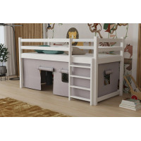 Detská vyvýšená posteľ z masívu borovice PORTO - 200x90 cm - biela