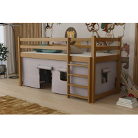 Detská vyvýšená posteľ z masívu borovice PORTO - 200x90 cm