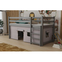 Detská vyvýšená posteľ z masívu borovice PORTO - 200x90 cm