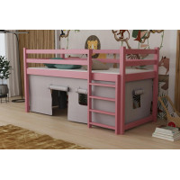 Detská vyvýšená posteľ z masívu borovice PORTO - 200x90 cm