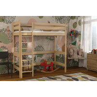 Detská vyvýšená posteľ z masívu borovice TEXAS - 200x90 cm