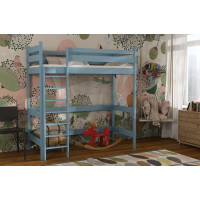 Detská vyvýšená posteľ z masívu borovice TEXAS - 200x90 cm