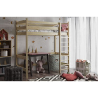 Detská vyvýšená posteľ z masívu borovice TEXAS - 200x90 cm