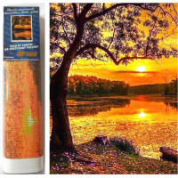 NORIMPEX Diamantové maľovanie Západ slnka nad jazerom 30x40 cm