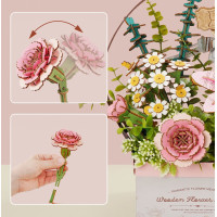 ROBOTIME Rowood 3D drevené puzzle Košík s kvetmi 428 dielikov