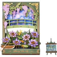 ROBOTIME Rowood 3D drevené puzzle Lekná s LED osvetlením 237 dielikov