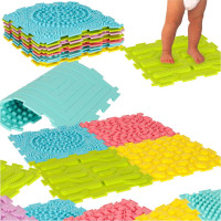 Senzorická podložka Montessori na masáž nôh 8 dielikov - pastelové farby