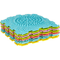 Senzorická podložka Montessori na masáž nôh 8 dielikov - pastelové farby