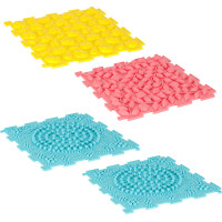 Senzorická podložka Montessori na masáž nôh 8 dielikov - pastelové farby