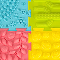 Senzorická podložka Montessori na masáž nôh 8 dielikov - pastelové farby