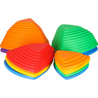 Senzorický Montessori chodník Riečne kamene pre tréning rovnováhy 11 prvkov - farebná