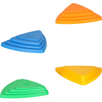 Senzorický Montessori chodník Riečne kamene pre tréning rovnováhy 11 prvkov - farebná