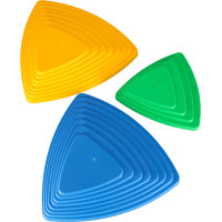 Senzorický Montessori chodník Riečne kamene pre tréning rovnováhy 11 prvkov - farebná