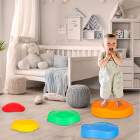 Senzorický Montessori chodník Riečne kamene pre tréning rovnováhy 5 prvkov - farebná