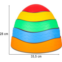 Senzorický Montessori chodník Riečne kamene pre tréning rovnováhy 5 prvkov - farebná