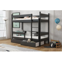 Detská poschodová posteľ z masívu borovice LEGEND so šuplíkmi - 180x80 cm