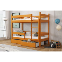 Detská poschodová posteľ z masívu borovice LEGEND so šuplíkmi - 180x80 cm