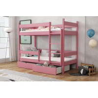 Detská poschodová posteľ z masívu borovice LEGEND so šuplíkmi - 200x90 cm