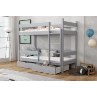 Detská poschodová posteľ z masívu borovice LEGEND so šuplíkmi - 200x90 cm